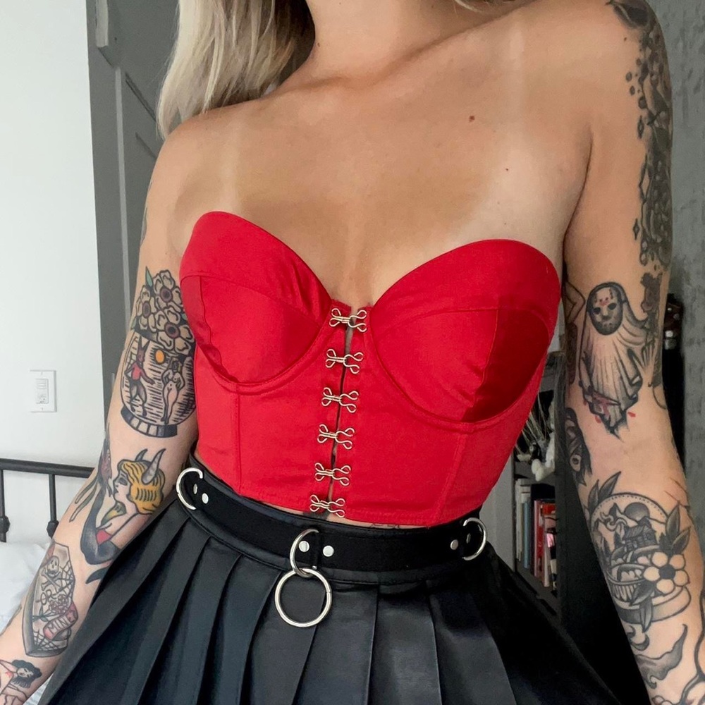 Red corset top